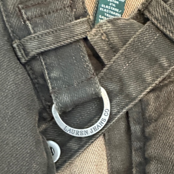 VINTAGE Ralph Lauren Military Style Denim Jacket with Leather Shoulders - Picture 2 of 3